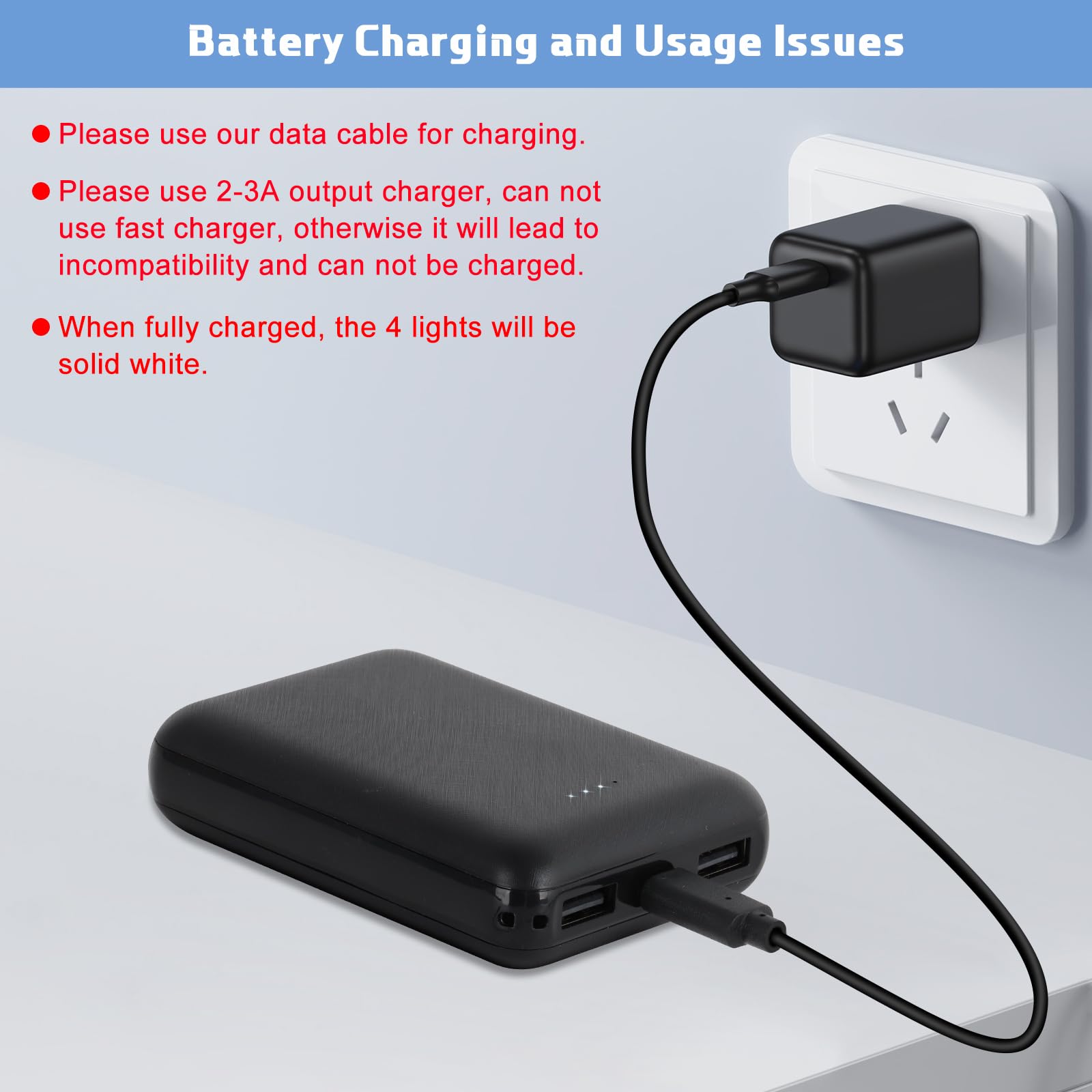 Batteria Power Bank 10000mAh Per Gilet Riscaldato 5V 2A, Ricambio Con Cavo USB-C, Alimentazione Portatile Per Giacche E Pantaloni Riscaldati - 2