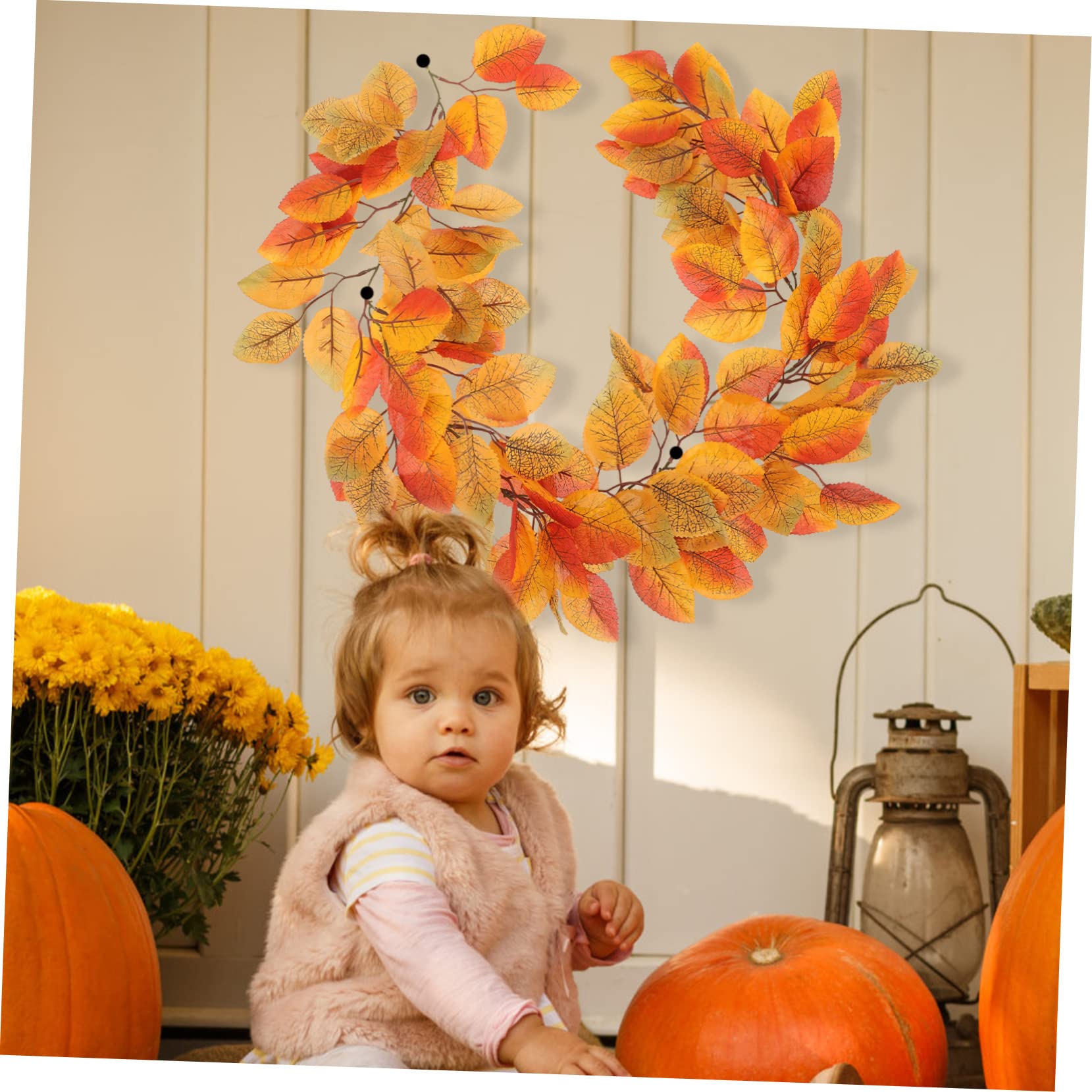 TOPBATHY 3st Dekoratives Rattan Thanksgiving-türkranz Künstliche Girlande Aus Ahornblättern Girlande Aus Magnolienblättern Herbstlaub Herbst Magnolienblatt Herbstblätter Plastik