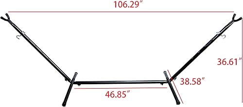 Miniatura 5 de Elevon Hamaca doble con soporte de acero que ahorra espacio y funda de transporte portátil, capacidad de 450 libras, rosa del sol