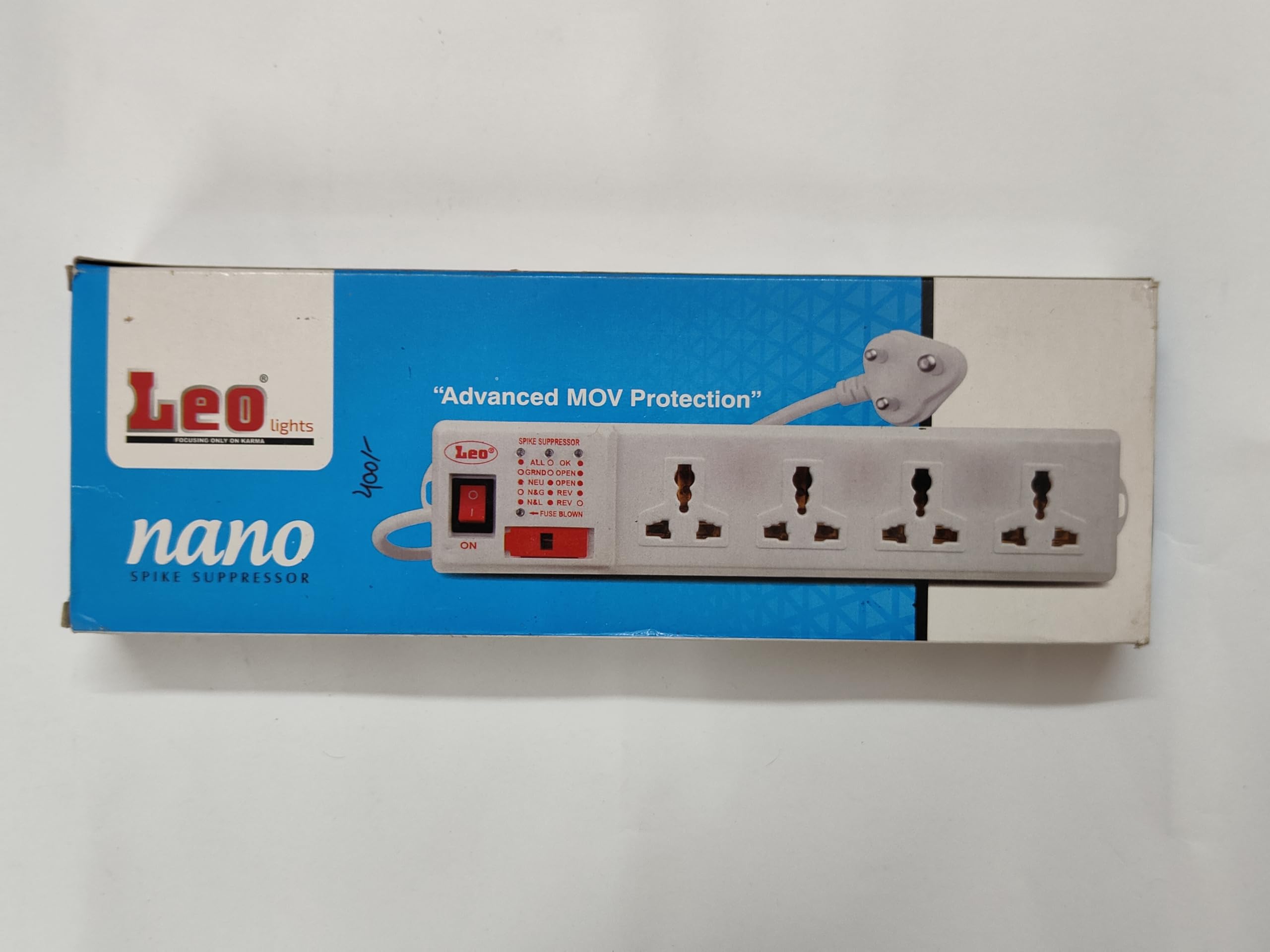 Leo Lights Nano 4+1 Spike Suppressor | Heavy Duty Extension Board for Home & Office | 4 Universal Sockets, Master Switch, Surge Protection & 3 Meter Long Wire-image-24