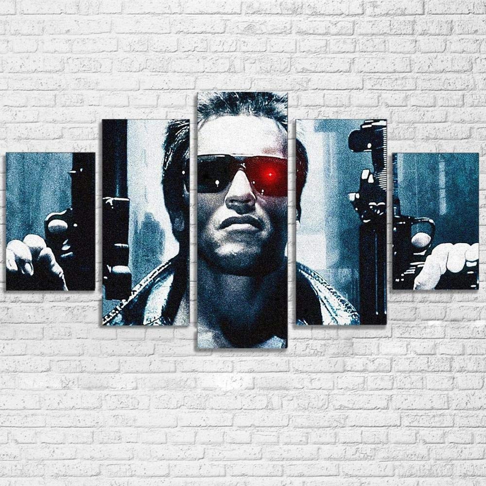 ASFQW 5 Panel Terminator 5 Piece Modern Stretched and Framed Giclee Canvas Prints Artwork Canvas Painting Upgrade Wall Decoration Painting Abstract Poster Printed