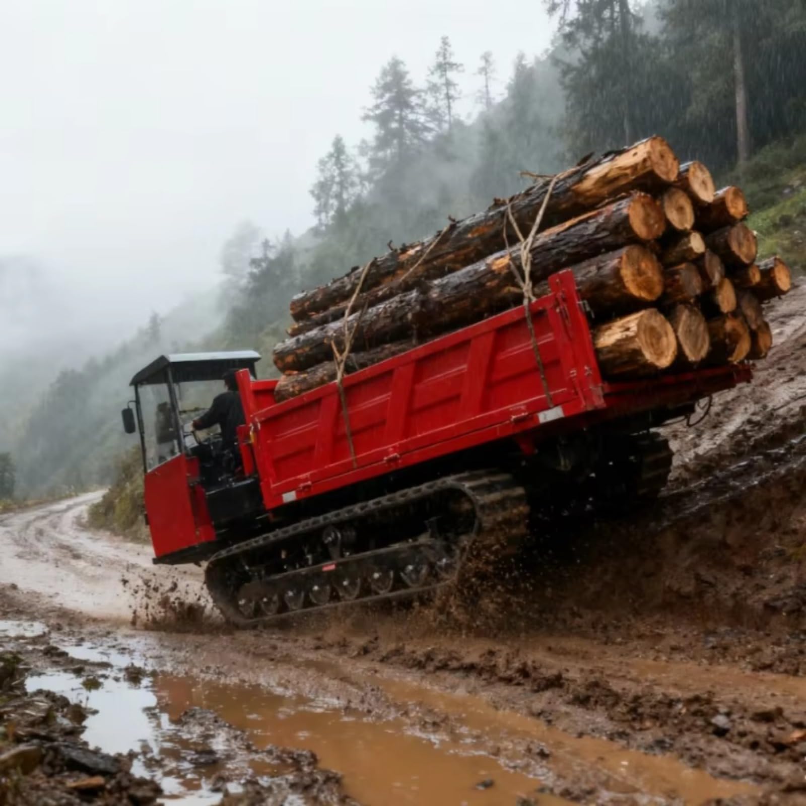 Dumper sobre orugas, volquete de orugas todoterreno, mini volquete, resistente para máquina de transporte de barro y arena
