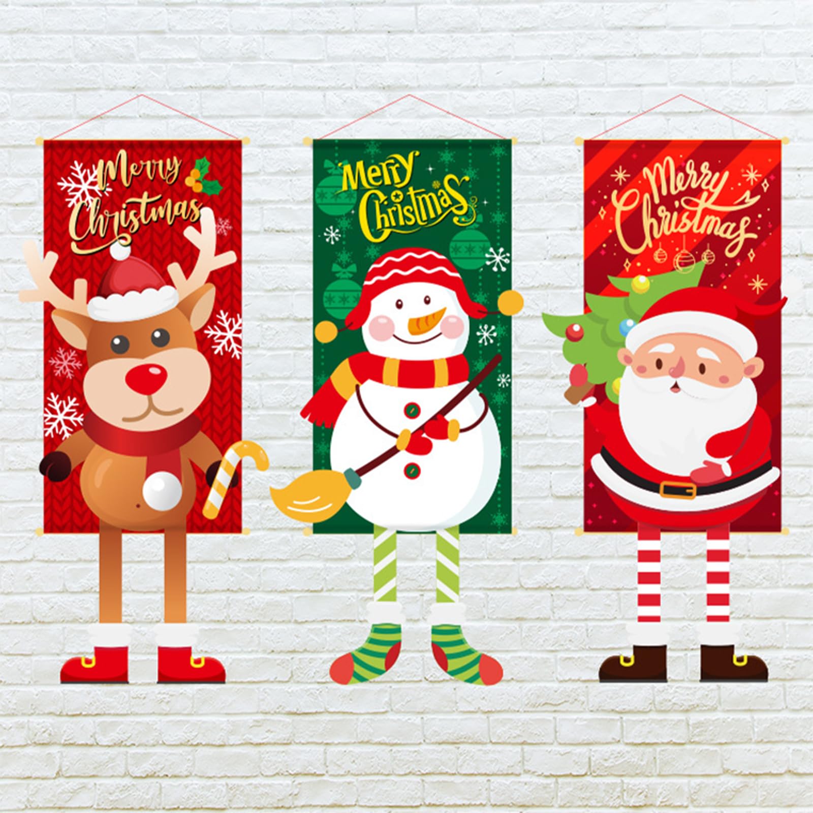 Weihnachts-Banner Für Veranda & Haus – Süße Süßigkeiten-Deko In Rot, Grün, Weiß