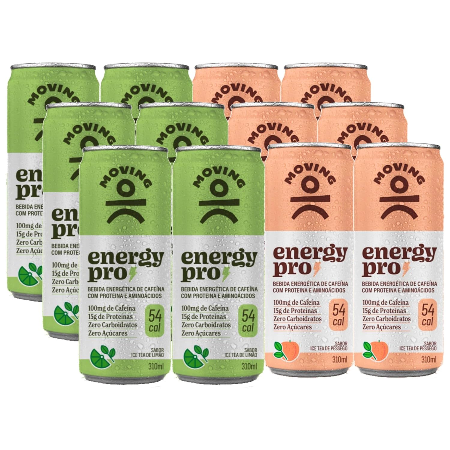 Kit 12und Suplemento MOVING Energy Pro Pessego e Limão 310ml