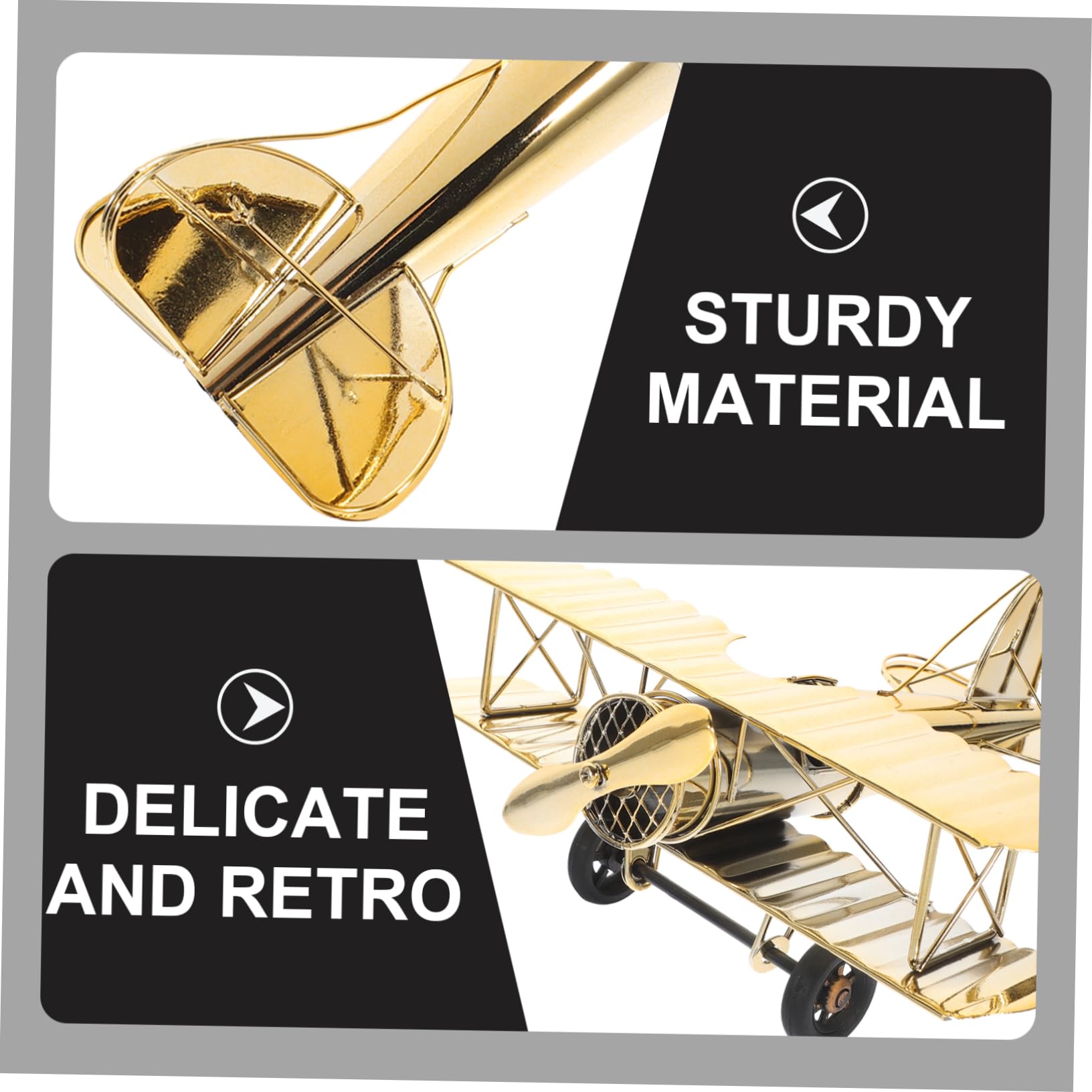 レトロな　金属製 飛行機模型 二重翼デザイン レトロな 金属製 飛行機模型 二重翼デザイン