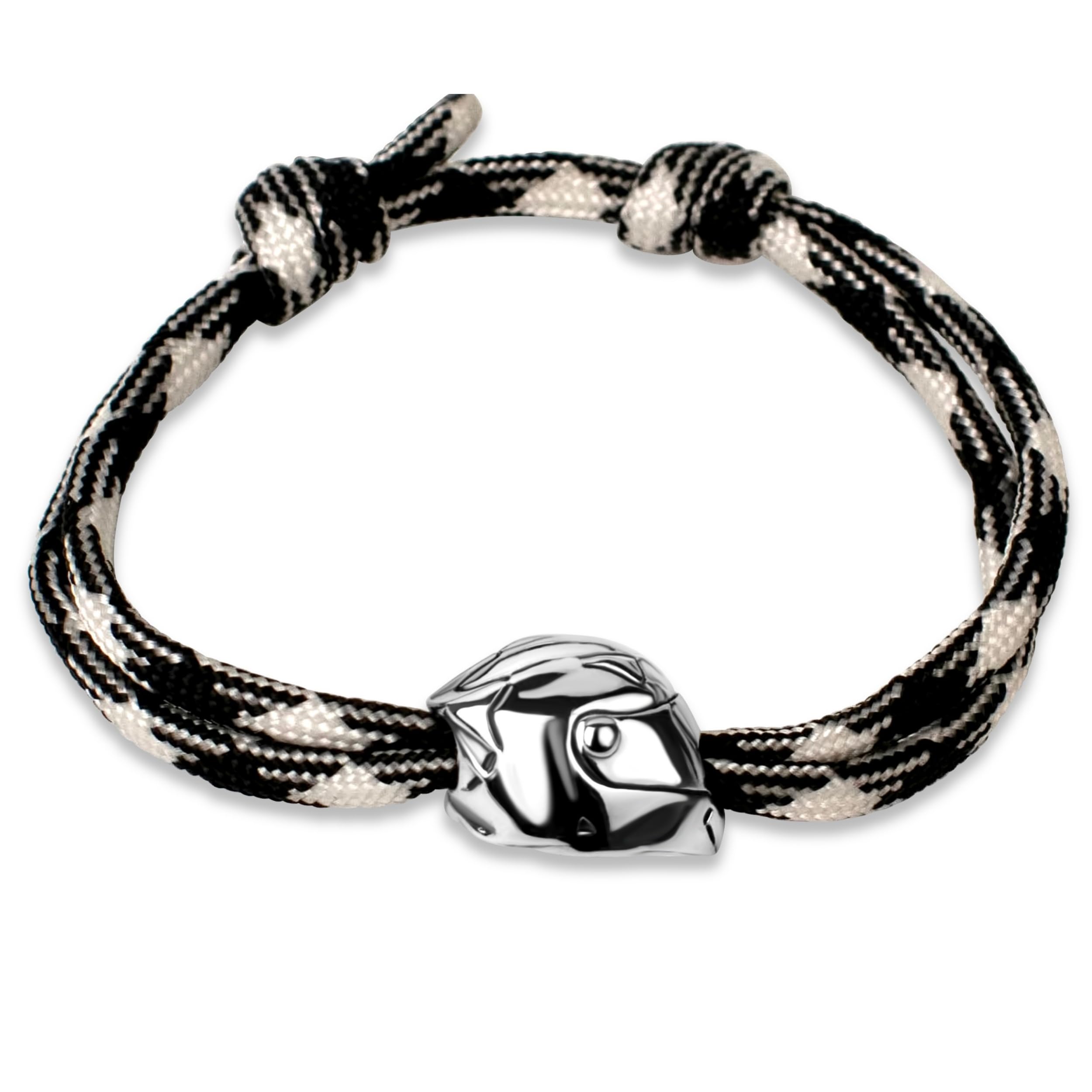 Ernestine - Bracciale da motociclista da uomo regolabile in acciaio inossidabile - gioiello casco da motociclista uomo, donna, idea regalo per motociclista - accessorio per motociclista - polso