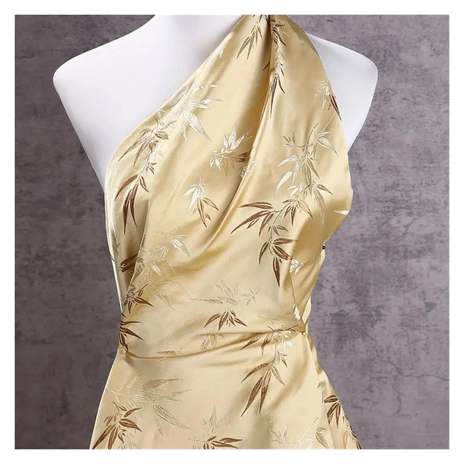 Tkanina żakardowa z brokatem poliestrowym | Wielokolorowy 100cmx150cm: Cheongsam, saszetka, szycie DIY(Red Rattan Flower)