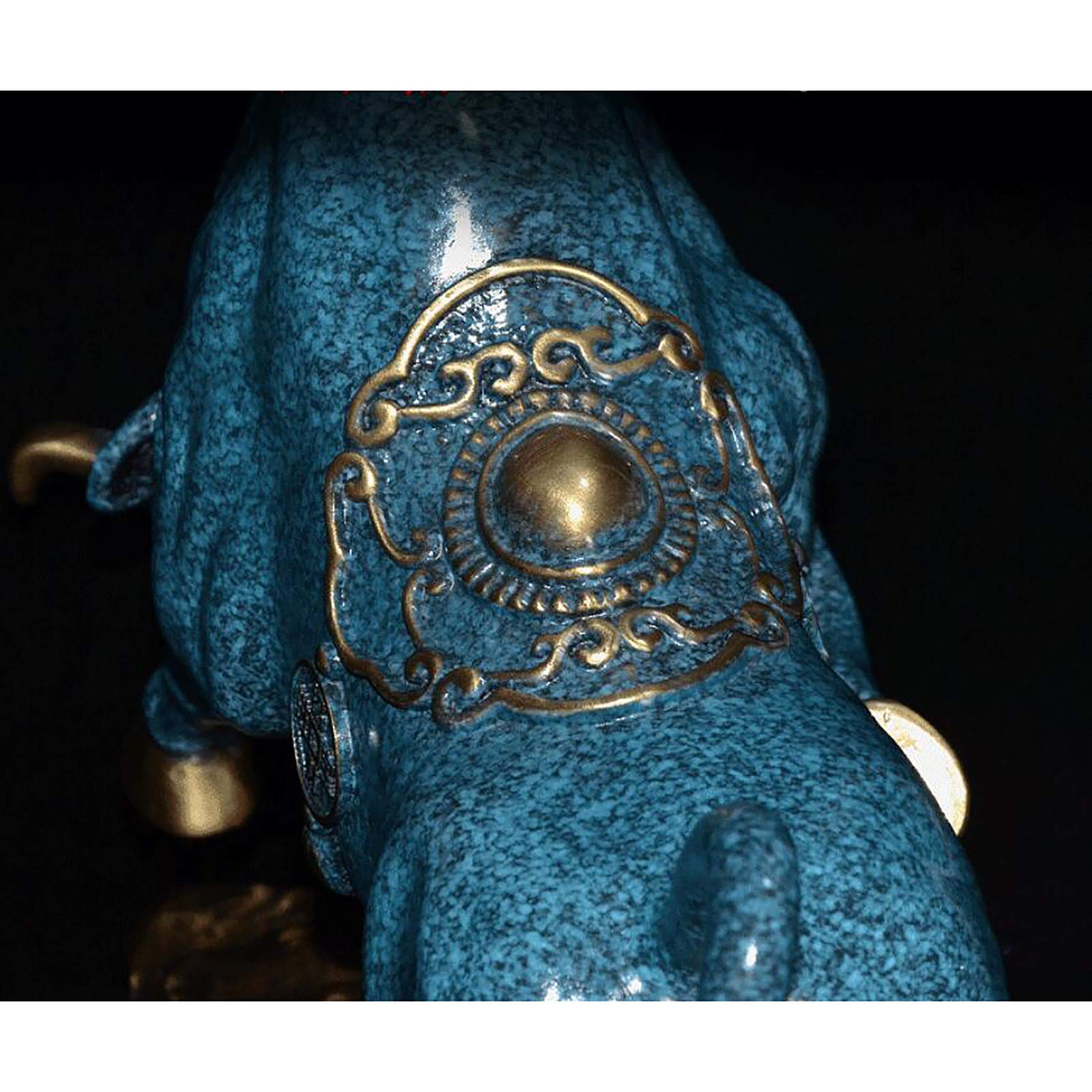 Feng Shui Suerte Animal Estatua Y Escultura Colección Regalo Toro Feroz Estatua Decoraciones Toro,Wall Street Toro Arte Decoración,Latón Muñeca Estatua-Bronce c 15.7 años