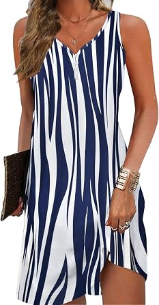 Floral Printed Summer Dresses A-Line Elegant Dress Womens Beach Sundress