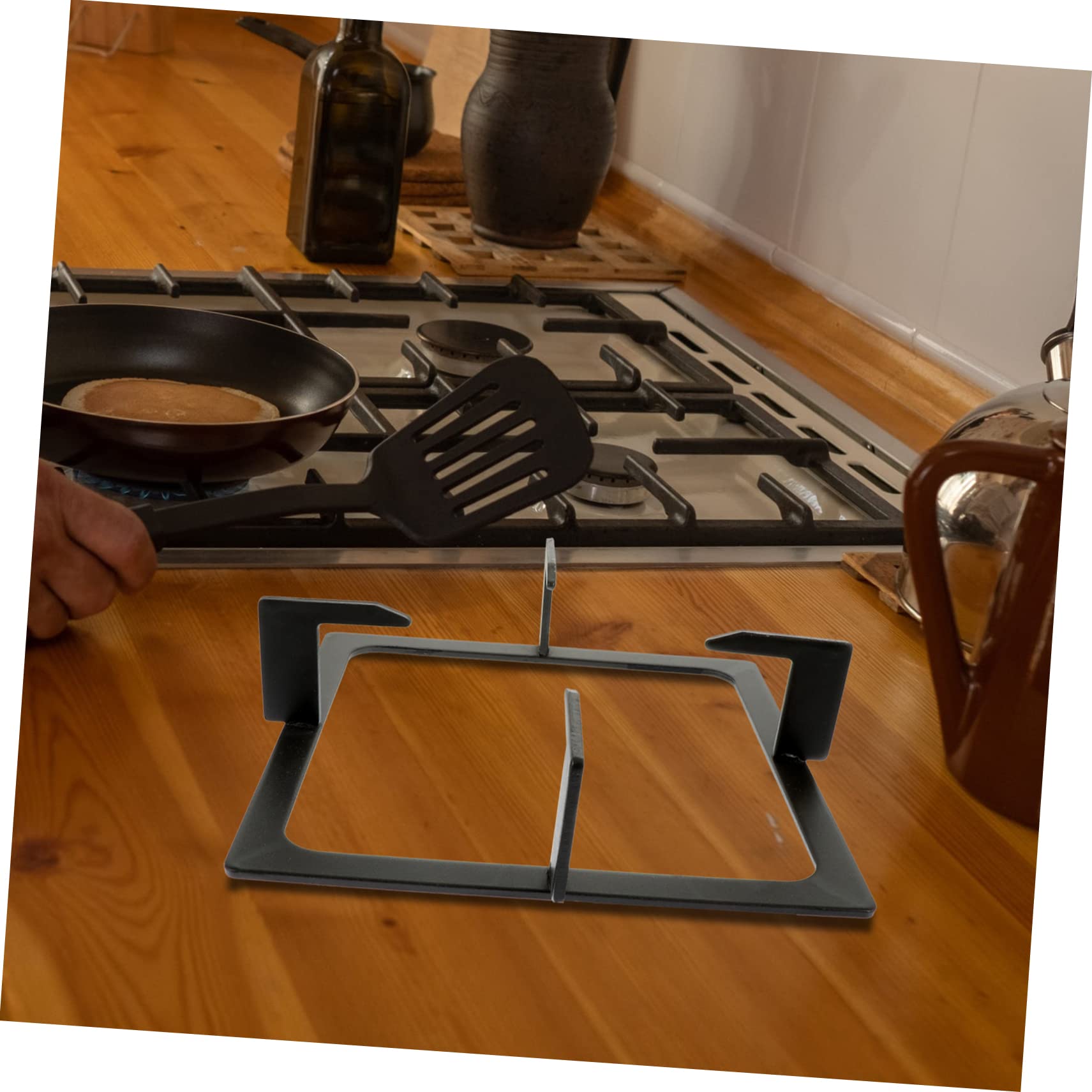 OUNONA Soporte Cuadrado Diseño Ergonómico para Estufa de Gas de Hierro Fundido Resistente al Calor Aceite Accesorio Antideslizante para Cocina