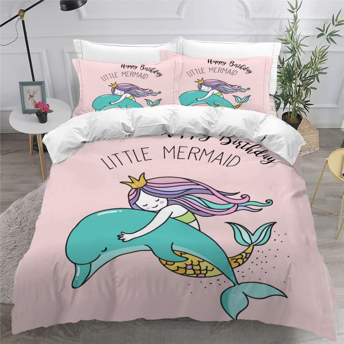 Parure de lit sirène 240x260 pour une chambre adulte douce et cocooning