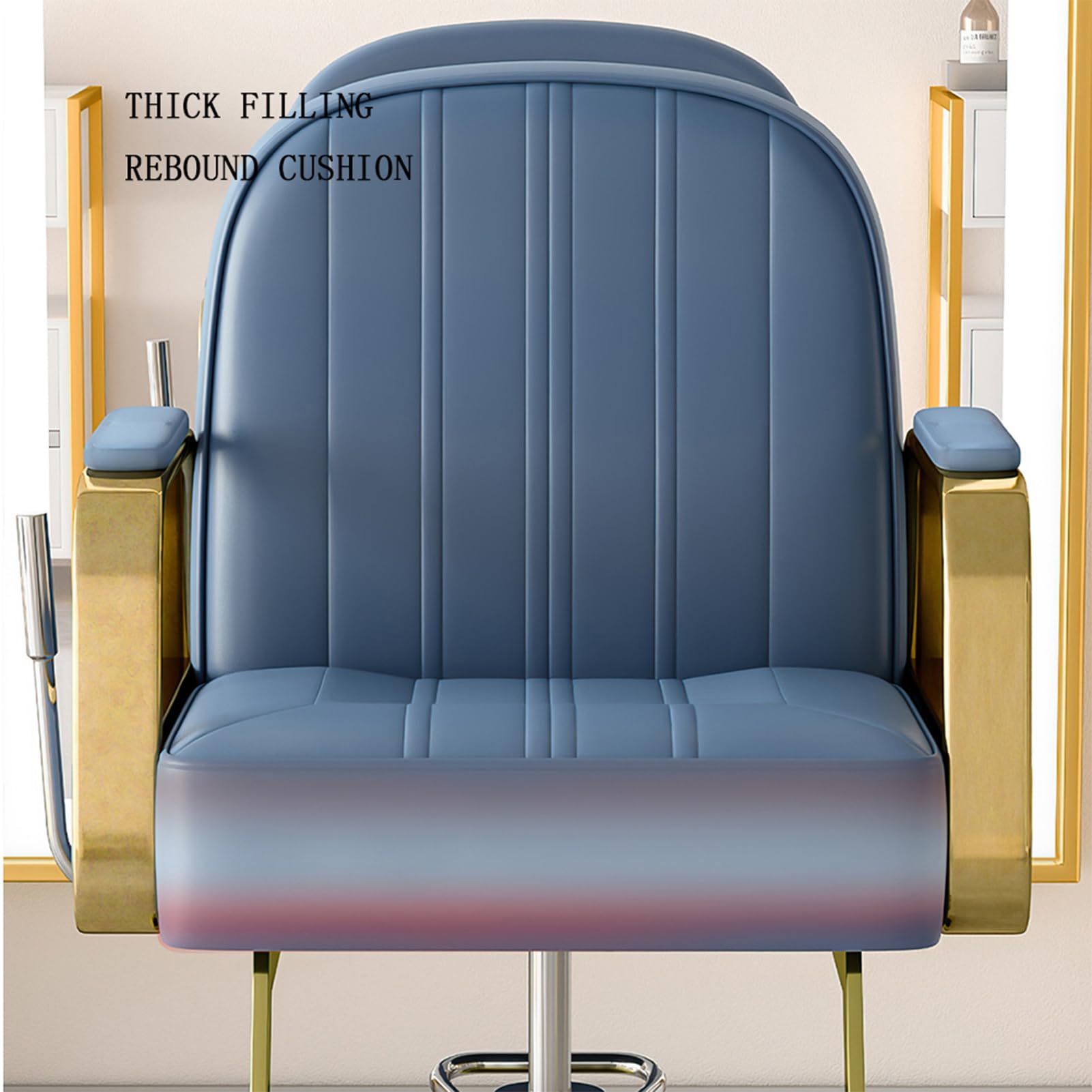 Regulowane krzesło fryzjerskie z pompą hydrauliczną obracany o 360° podnóżek stylizacja krzesło salon wyposażenie spa nowoczesny design w kolorze białym i srebrnym wykończeniem