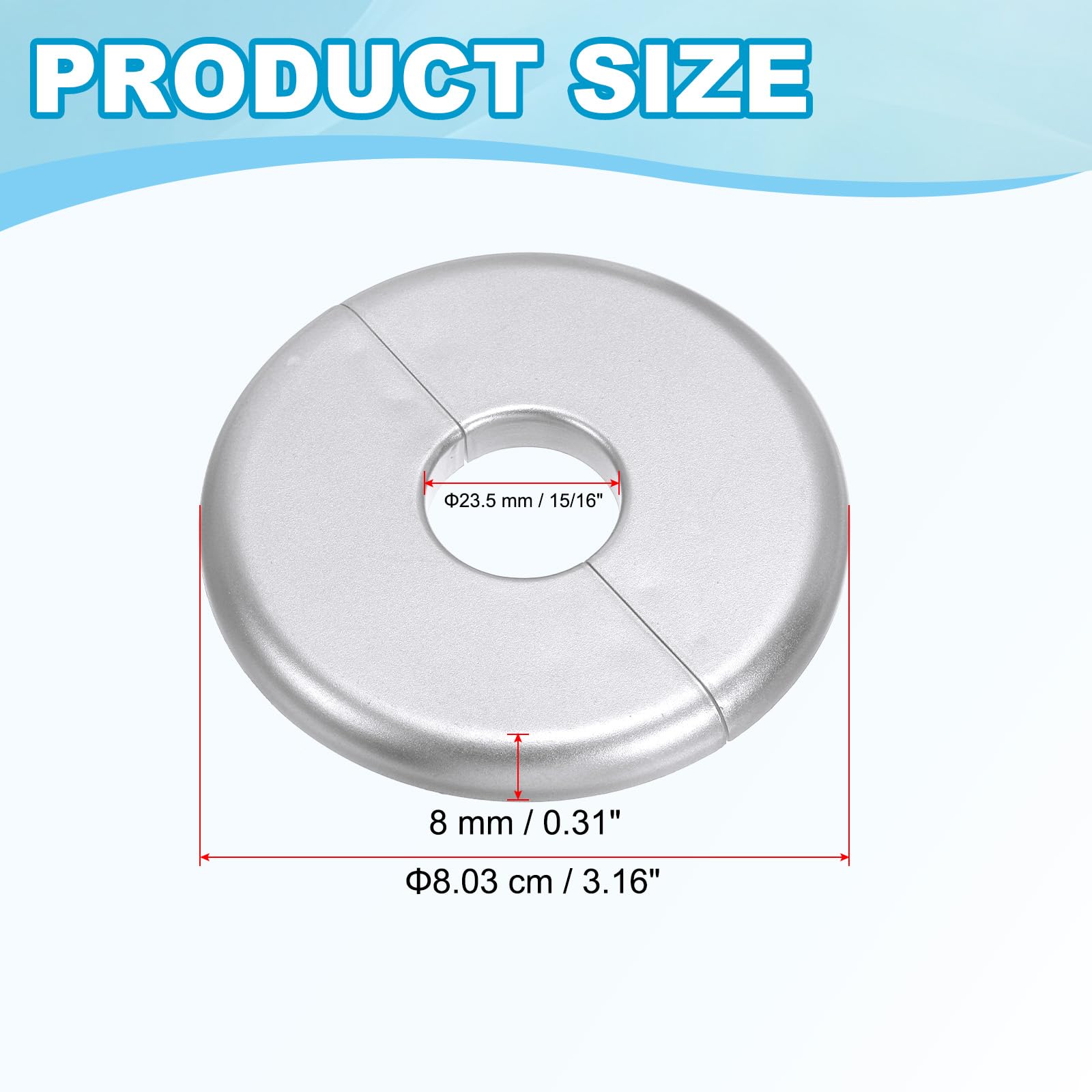 PATIKIL Wand-Split-Flansch 25mm - 4 Stück Edelstahl Rohrabdeckung Selbstklebend