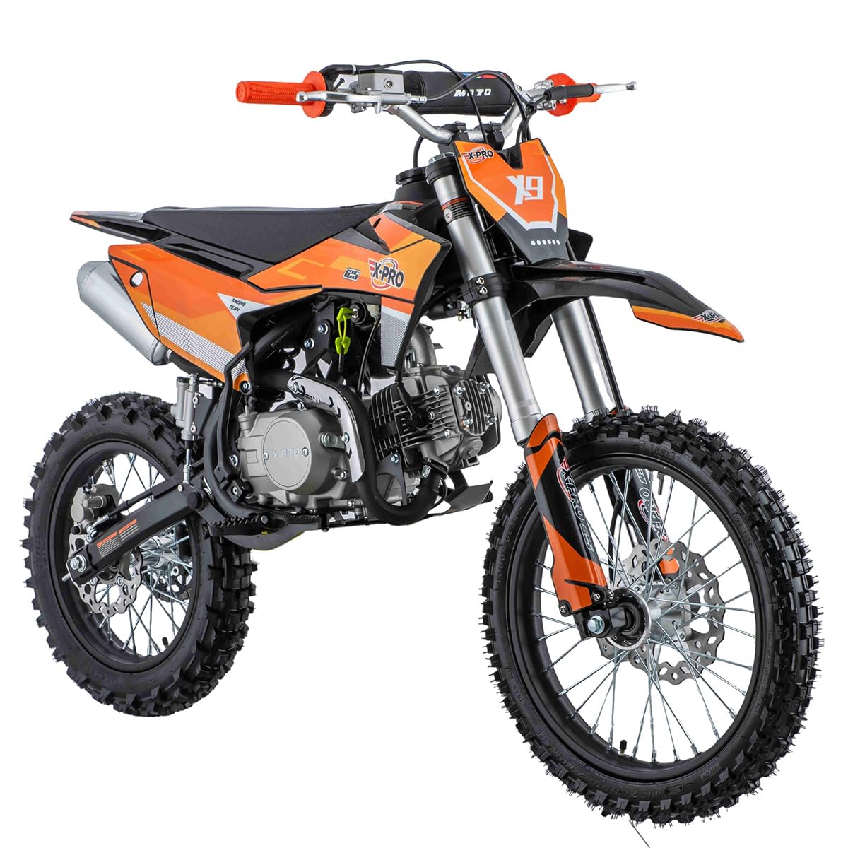 X-PRO X9 125cc Dirt Bike Adults Pit Bike 125 Pitbike,Big 17"/14" Tires! (Orange)