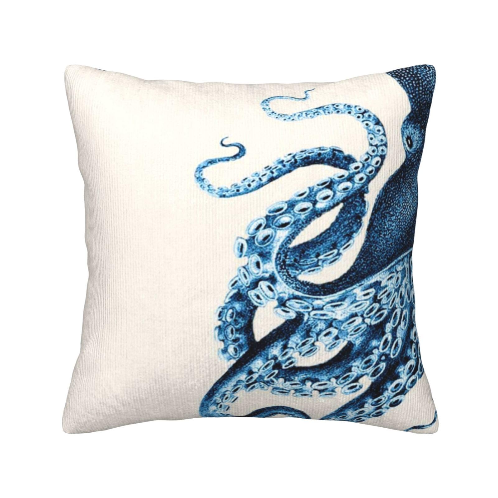Housse de coussin pieuvre velours côtelé taie oreiller carrée canapé