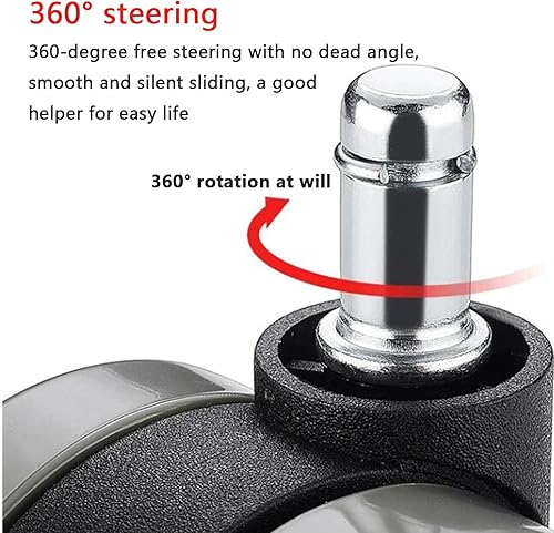 Miniatura 4 de Ruedas resistentes de 2 pulgadas, carga única, 66.1 lbs, ruedas giratorias silenciosas de 360, ruedas de repuesto para sillas de oficina (color  1