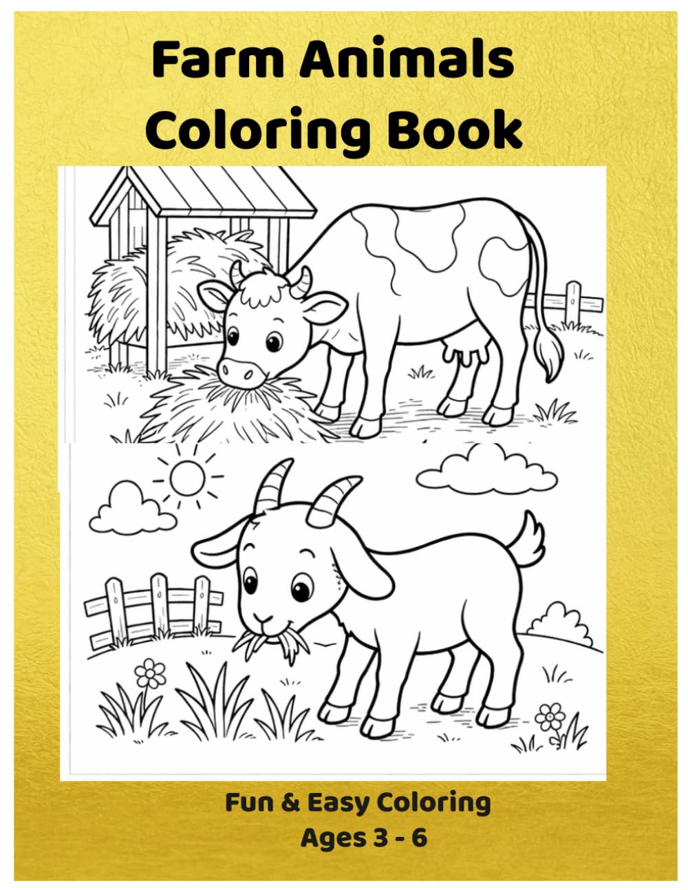 Farm Animals Coloring Book for Kids Ages 3–6