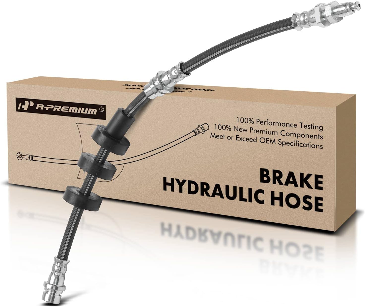 A-Premium Front Driver or Passenger Brake Hydraulic Hose Compatible with Ford Models - Focus 2006-2007