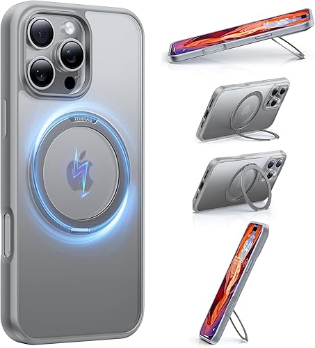Miniatura 11 de TORRAS Funda magnética giratoria 360 mejorada para iPhone 16 Pro de 6.3 pulgadas, compatible con MagSafe, funda para teléfono 16 Pro, resistente a