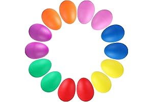 Augshy 14 PCS Plastic Egg Shakers Percussion Musical Egg Maracas for Easter Fun