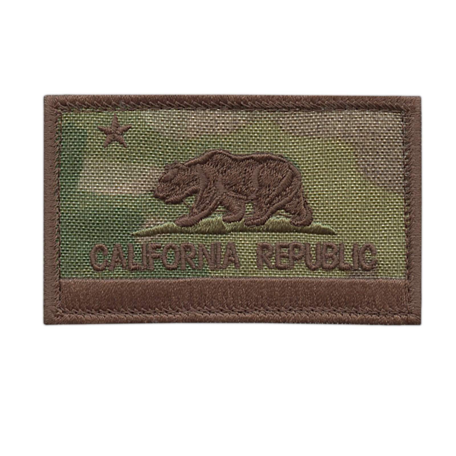 LEGEEON California State Flag Multicam OCP USA Army Tactical Morale Hook-and-Loop Cap Patch