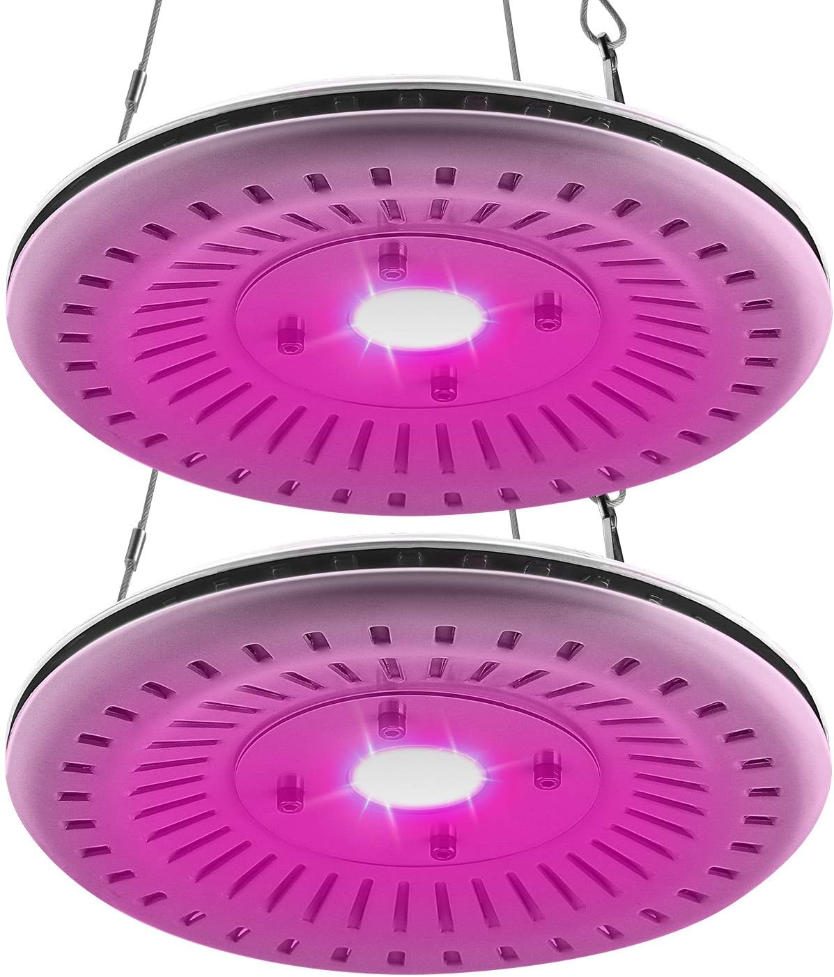 FECiDA UFO LED Grow Light Waterproof 2-Pack, Professional Full Spectrum Plant Grow Light Bulb for Indoor Plants, Small LED COB Grow Lamp for Succulents, Orchid, Tomato and Lettuce All Growth Stages