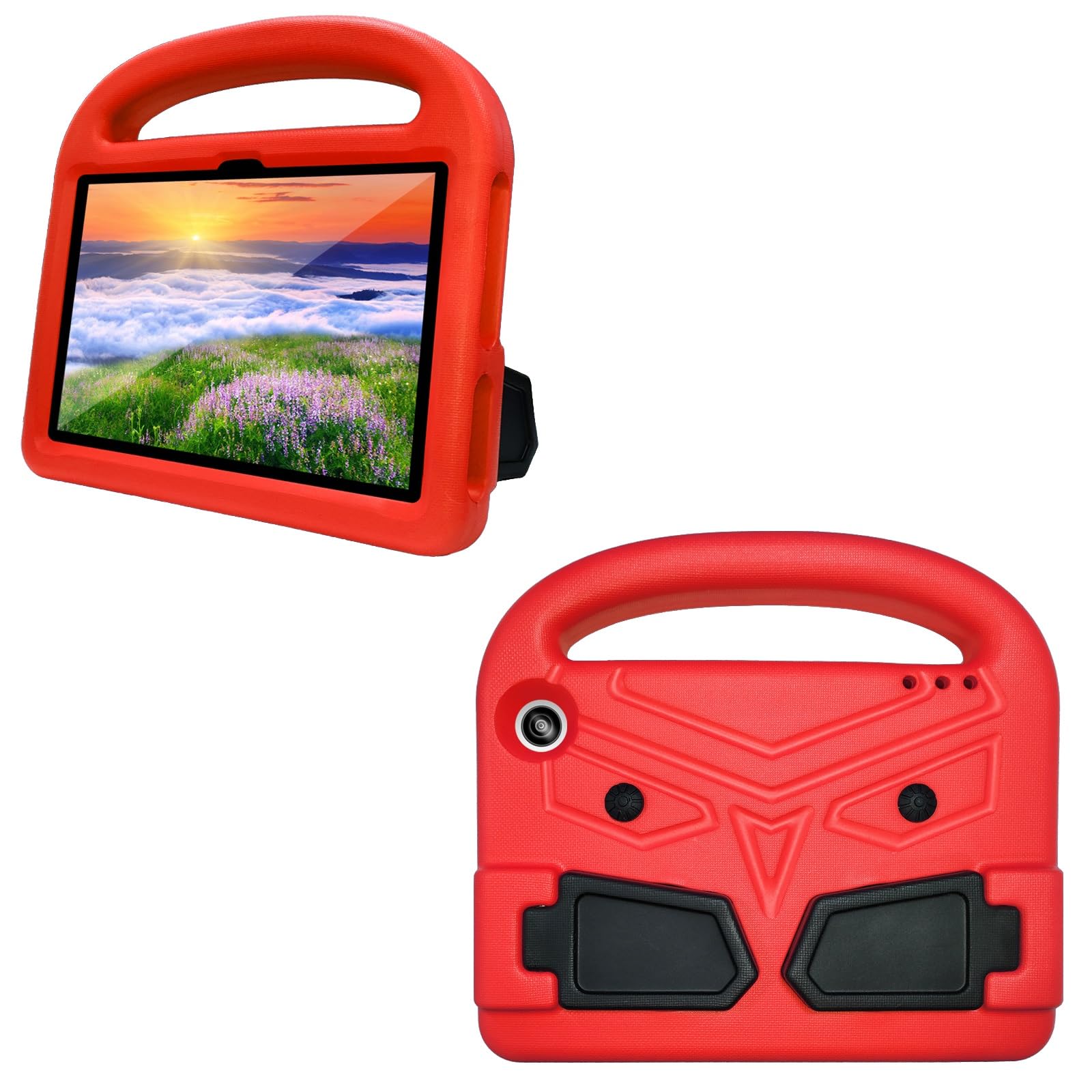 Etui na tablet dla dzieci kompatybilne z etui Kindle Fire 7 2022 - Wytrzymała, lekka, odporna wstrząsy osłona uchwytu pianki EVA(Rosso)