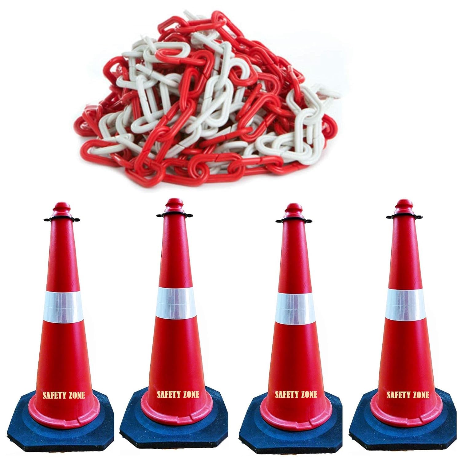 See full amazon price history chart for SAFETYZONE® Plastic Road Safety Cone Rings and 4 Meter Chain (750 mm) - Pack of 4 SAFETYZONE® Plastic Road Safety Cone Rings and 4 Meter Chain (750 mm) - Pack of 4 (B0CYJQ96S6) Amazon Price History, Amazon Price Tracker