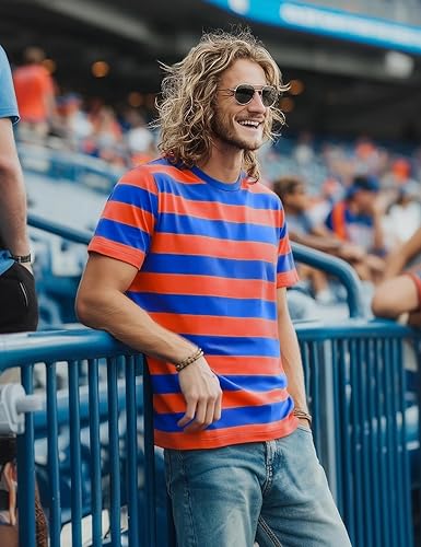 Miniatura 3 de Zengjo - Camiseta de manga corta a rayas para hombre