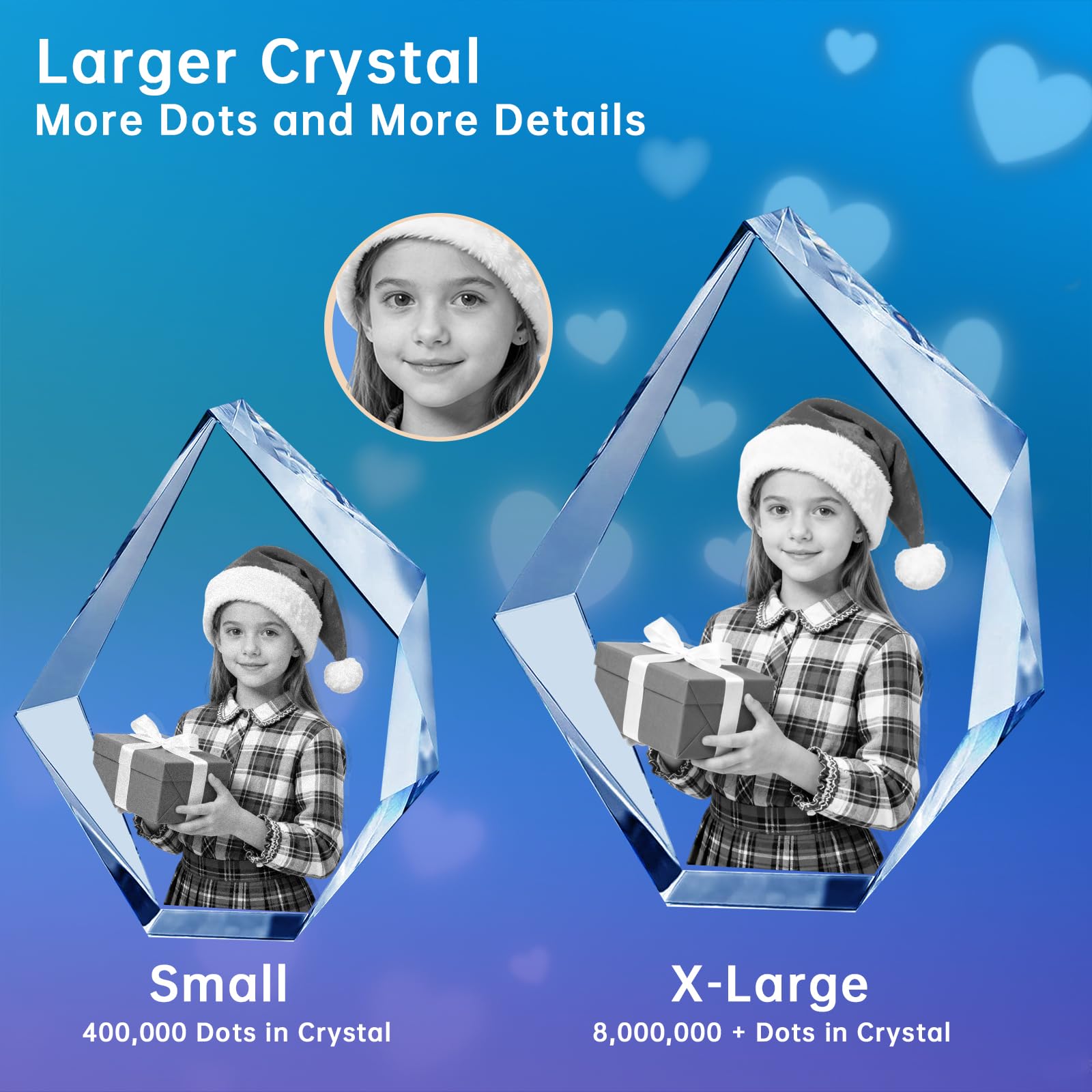 Cubos de fotos de cristal 3D grabados con láser para fotos, decoración de mesa de Navidad, regalo personalizado para ella, él, mamá, papá, padre, regalo para parejas de cumpleaños