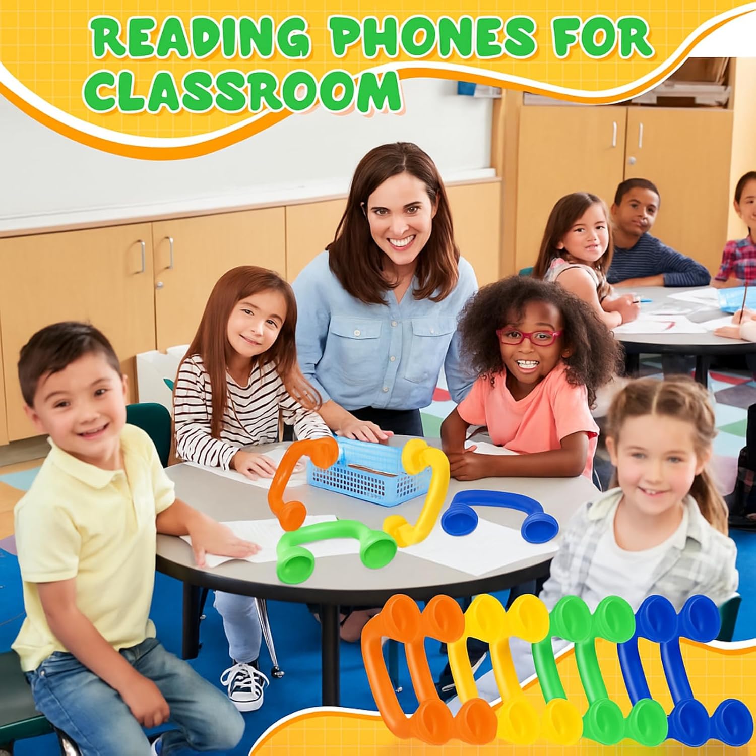 Shappy Bulk Reading Phones for Classroom Auditory Feedback Phone Manipulatives for Preschool Children Accelerates Reading Fluency and Pronunciation Toy Tool Supplies(36 Pcs)