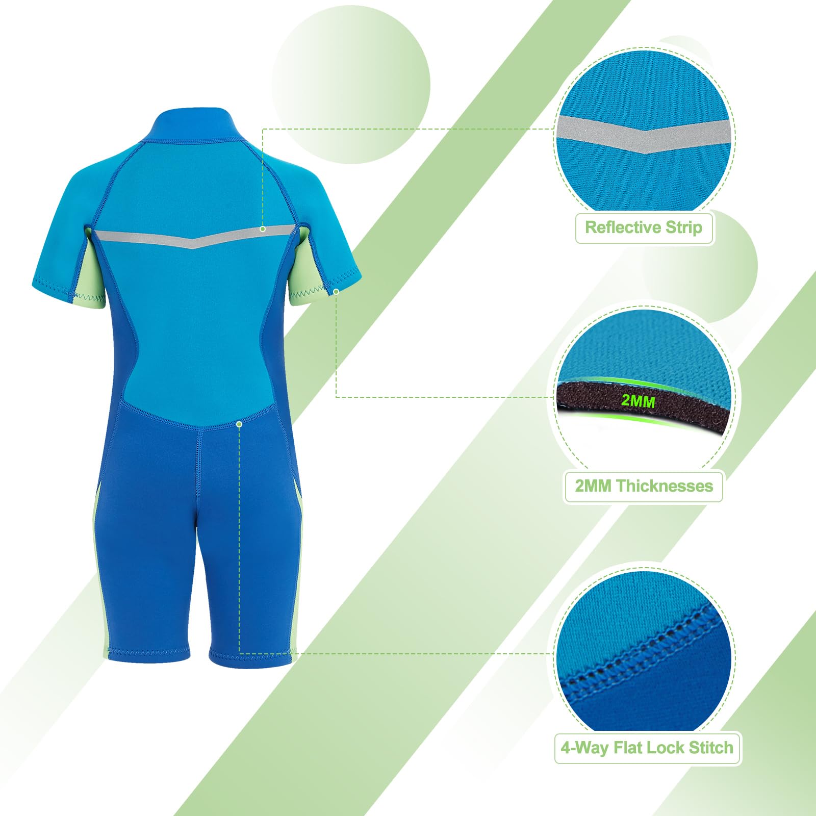 Muta Bambino,Muta di 2 mm in Neoprene Premium per Ragazzi e Ragazze,Costume Termico con Cerniera Frontale per Lezioni di Nuoto Surf Snorkeling Immersioni SUP