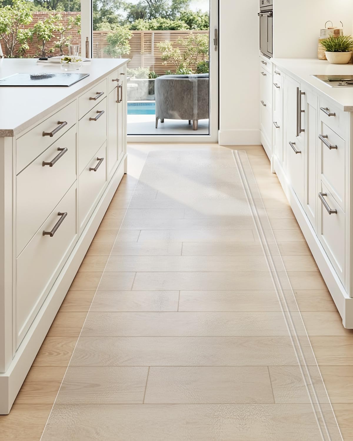 DEXI Plastic Kitchen Runner Rug 23″x59″, Vinyl Floor Protector Mat Waterproof, Clear Carpet for Indoor Laundry Hallway Front Sink