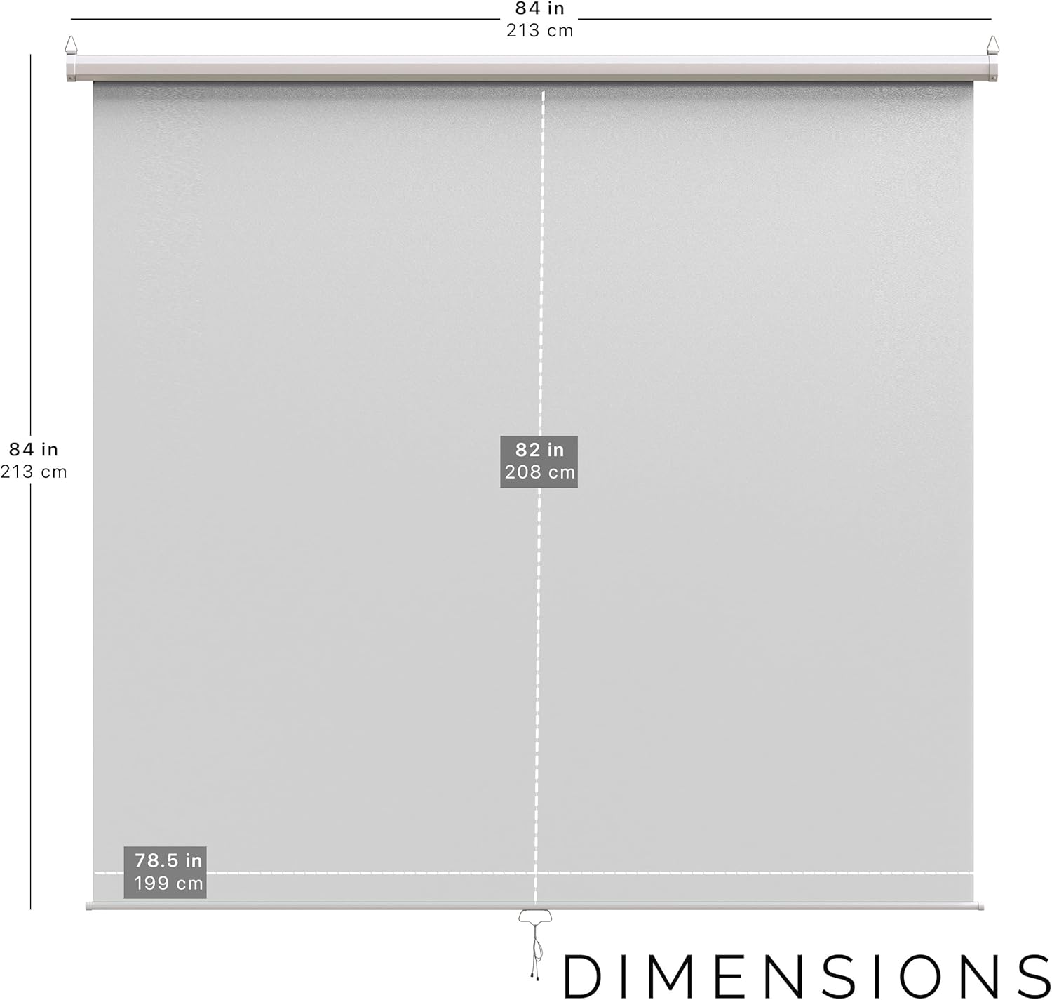 【Wider Style】 KHOMO Gear White Screen 84 x 84 inch – Extra Large Pull Down Backdrop – Portable Collapsible Roll Down Projector Screen – White Screen for Video, Streaming, and Photography