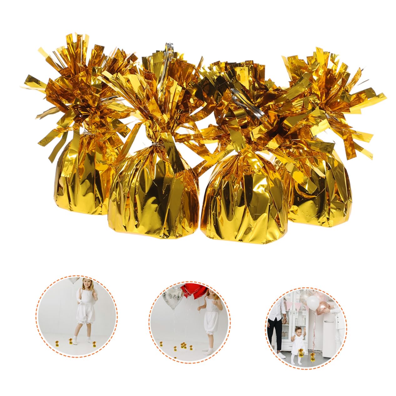 8pezzi Pesi Per Palloncini Oro Pesetti Decorativi Per Palloncini Lamina Supporti Elio Per Feste Compleanni e Matrimoni