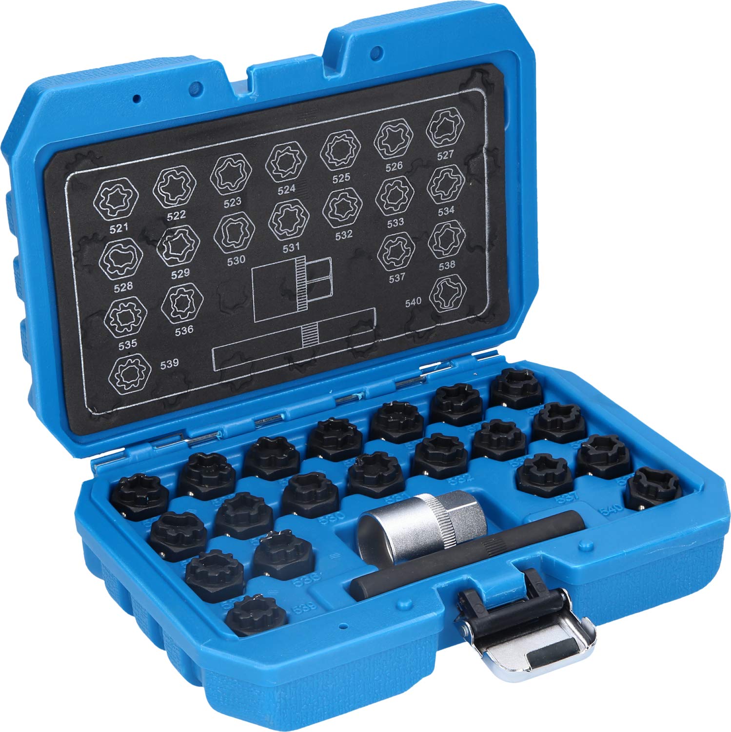 BRILLIANT TOOLS BT691390 Surtido de tornillos antirrobo para llantas para VW, 22 pzs [Powered by KS TOOLS]