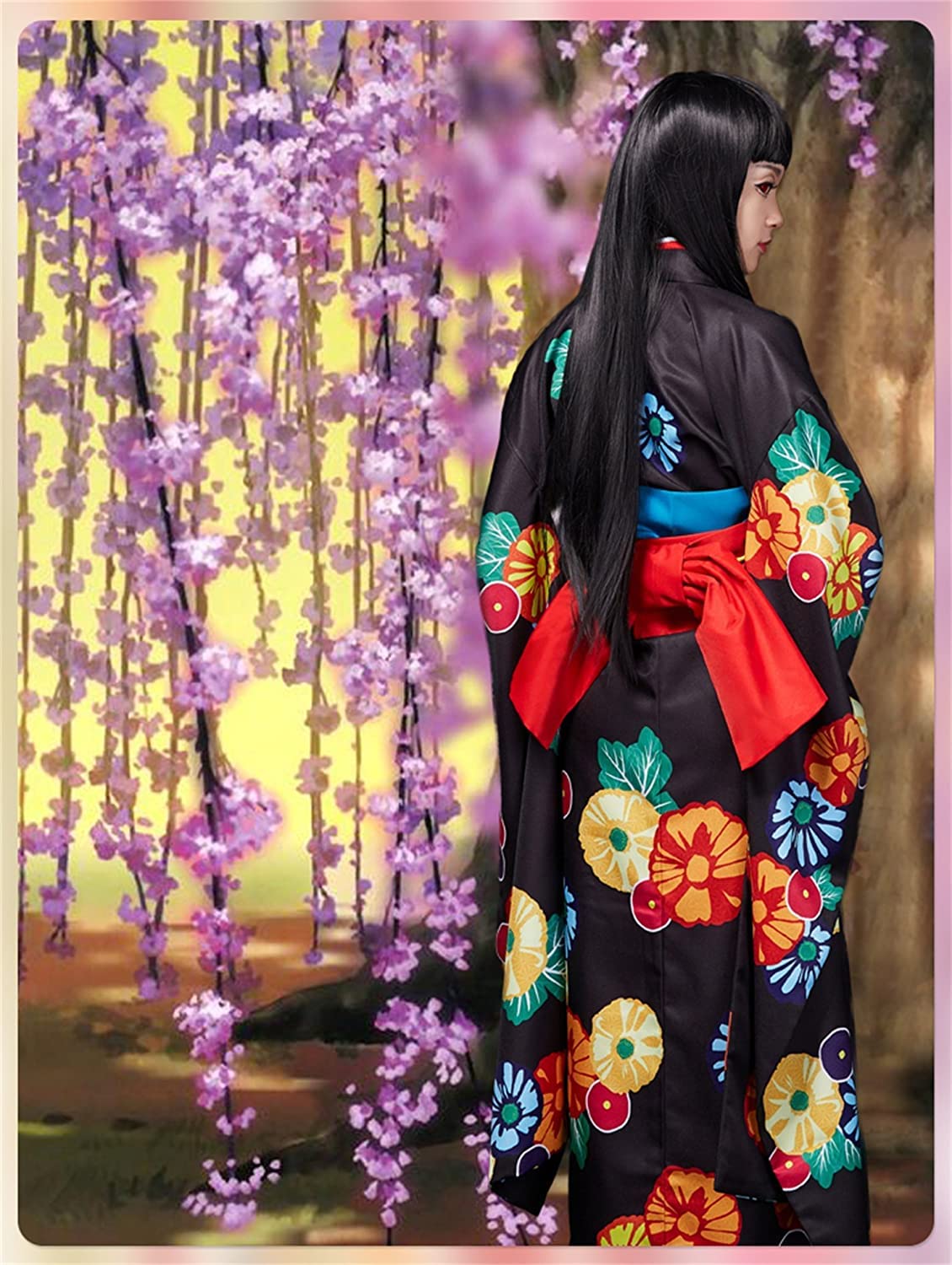 Amazon.co.jp: 和顺の动漫地獄少女 閻魔あい 着物風 コスプレ衣装＋