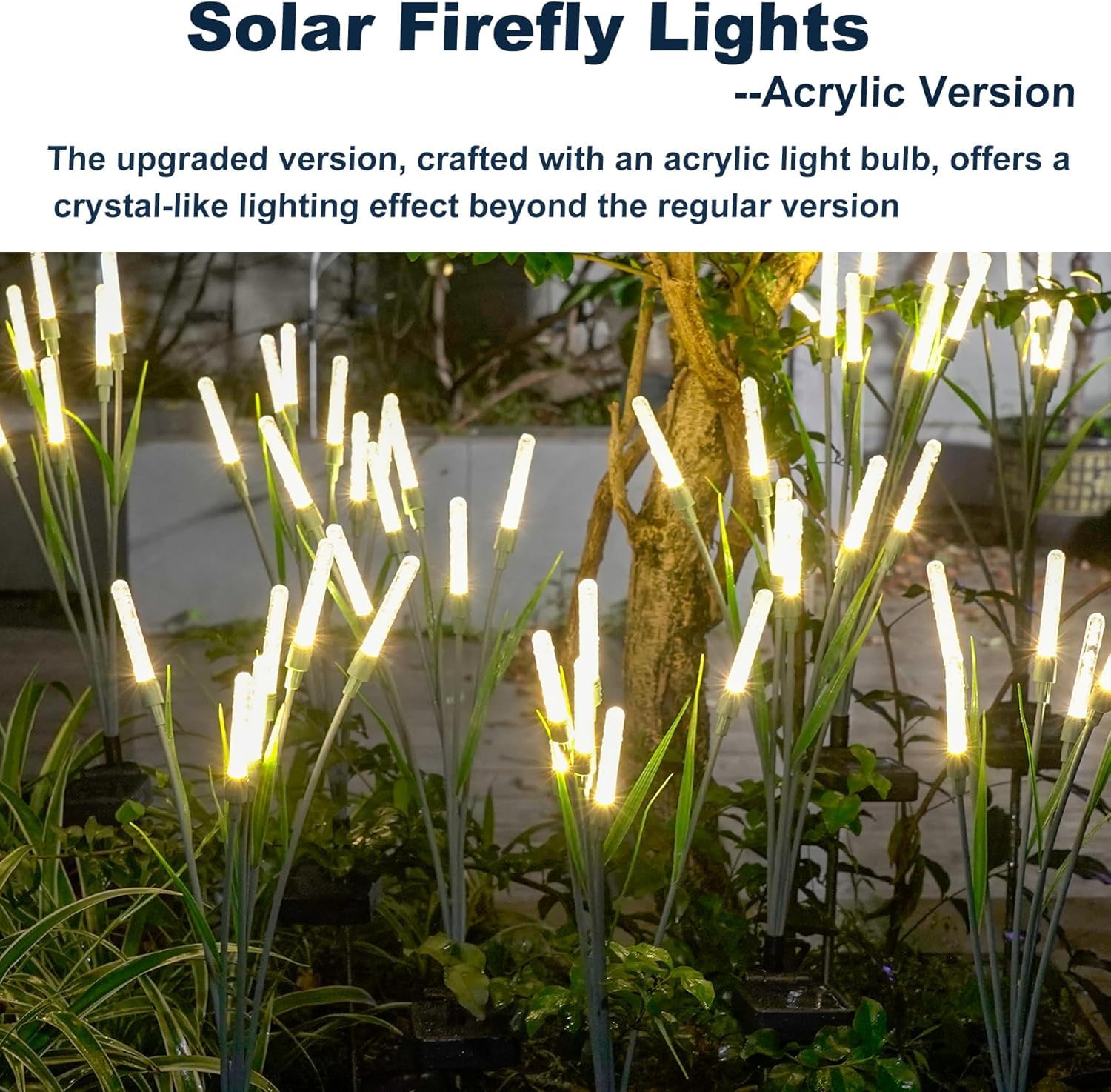 Solarne zewnętrzne lampy ogrodowe, ulepszone solarne światła LED kołyszące się do ogrodu, na patio, podwórko, ścieżkę, chodnik, wesele, przyjęcie, Boże Narodzenie, oświetlenie krajobrazu (2