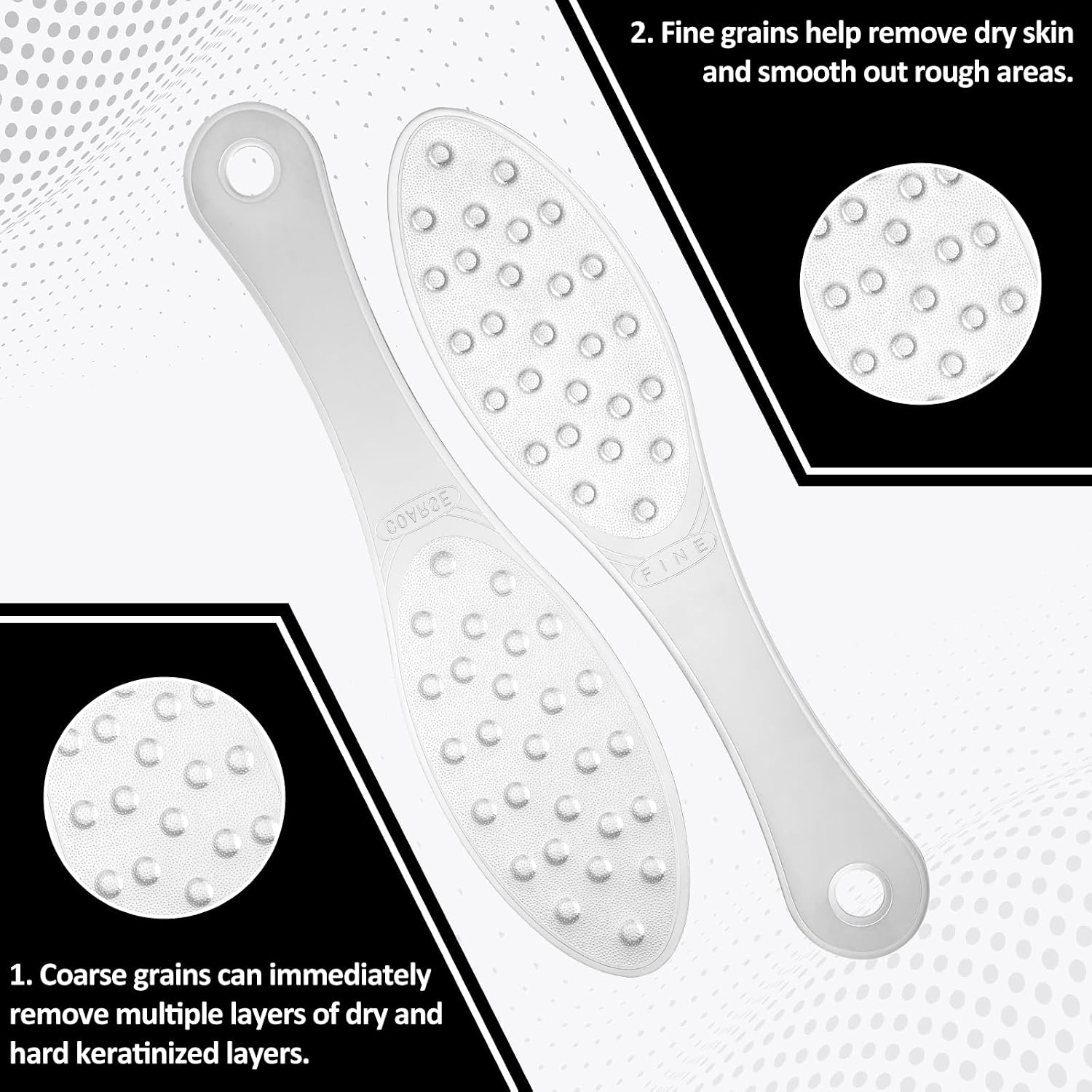 Stainless Steel Foot Scraper, Double-Sided Foot Rasp Metal-Foot-File Feet Grater Feet Callus Remover Tool Callus Remover Heel Scrubber for Wet and Dry Skin