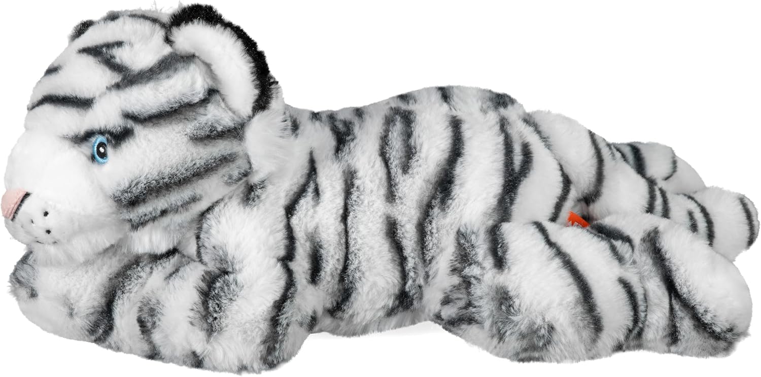 Wild Republic EcoKins White Tiger Stuffed Animal 12 inch, Eco Friendly Gifts for Kids, Plush Toy, Handcrafted Using 16 Recycled Plastic Water Bottles
