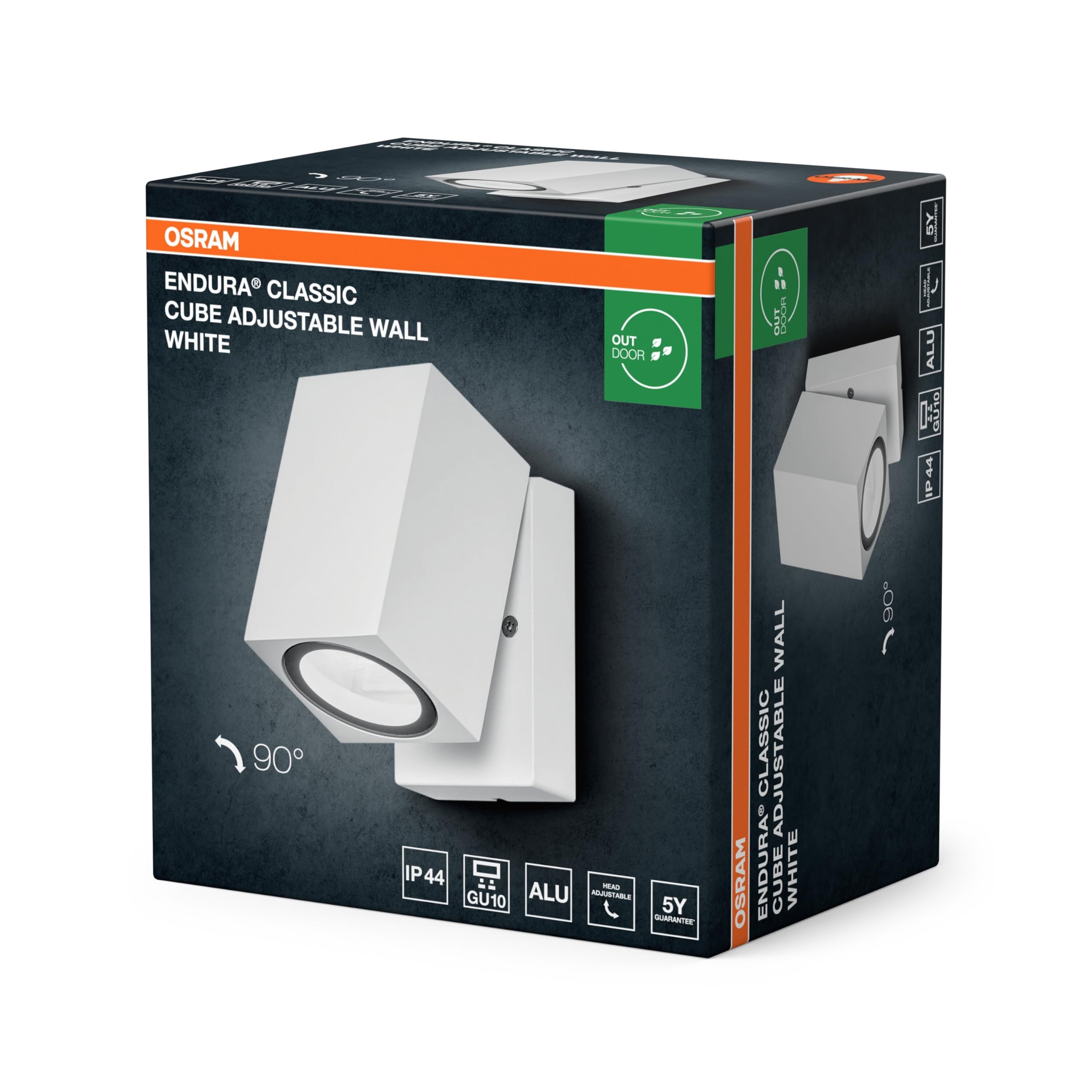 OSRAM ENDURA Classic Cube applique esterno, bianca GU10 | ENDURA Classic Cube, Outdoor Lanterns, Bianco, dia, , confezione da 1