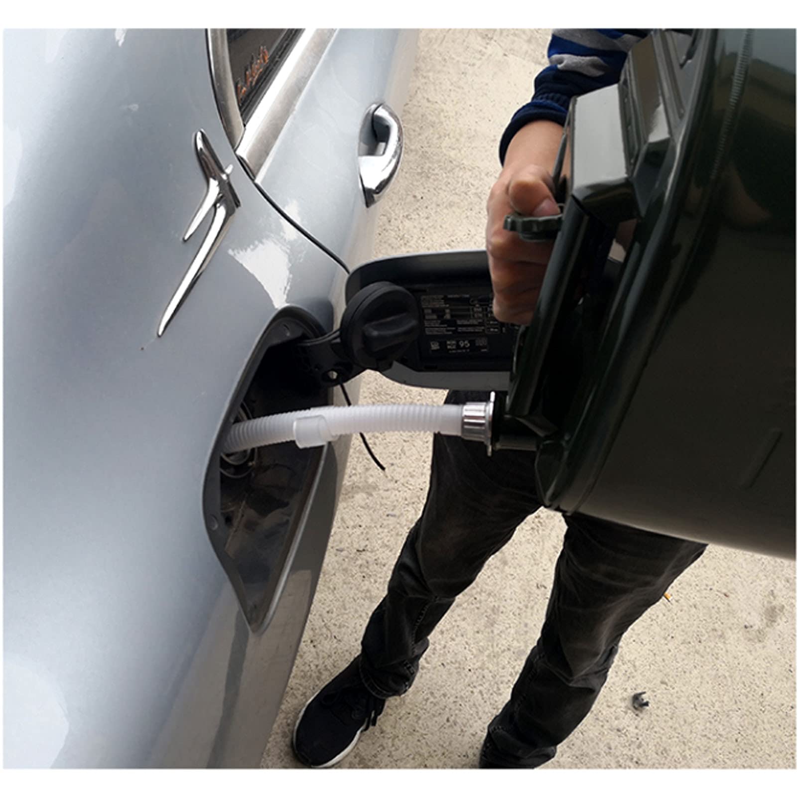 CGF- Taniche Carburante Bombola del Gas, Serbatoio del Gas Addensato a Tenuta stagna da 10 Litri, con Pompa a Mano a sifone, Tubi e Guanti per Auto, Camion, Verde Militare