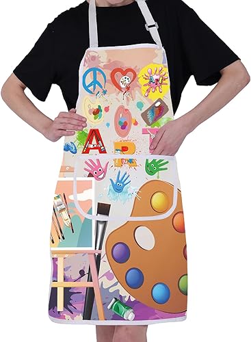 Miniatura 7 de FUSTMW Delantales de pintor de artistas, delantales con bolsillos, delantales de pintor, regalo para amantes del arte, regalos para profesores de