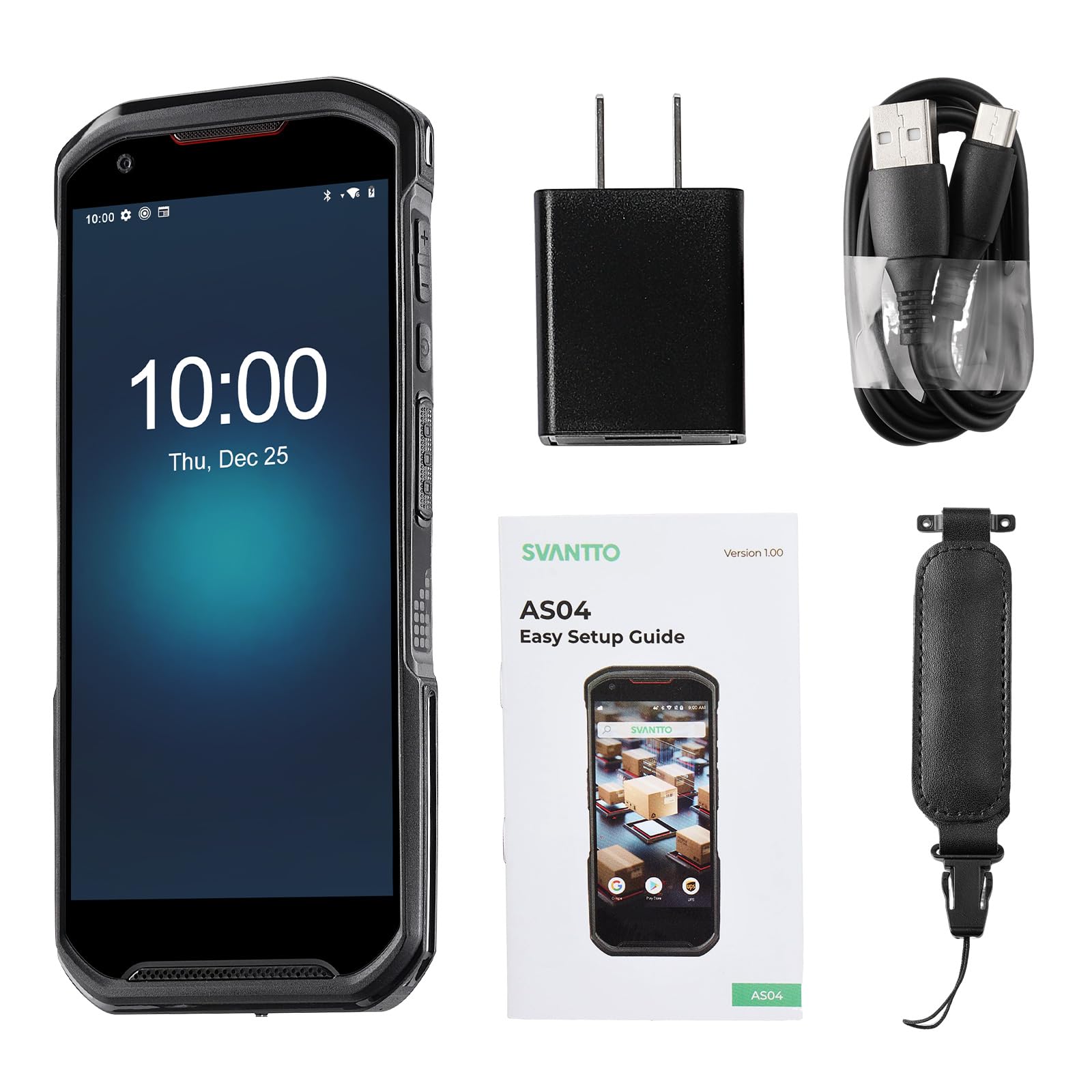 SVANTTO Escáner de Códigos de Barras Android M09, PDA Portátil con Android 13, Pantalla Táctil de 5.5 Pulgadas 6+64GB con Hot-Swap para Inventario WMS, Capacidad de Doble SIM