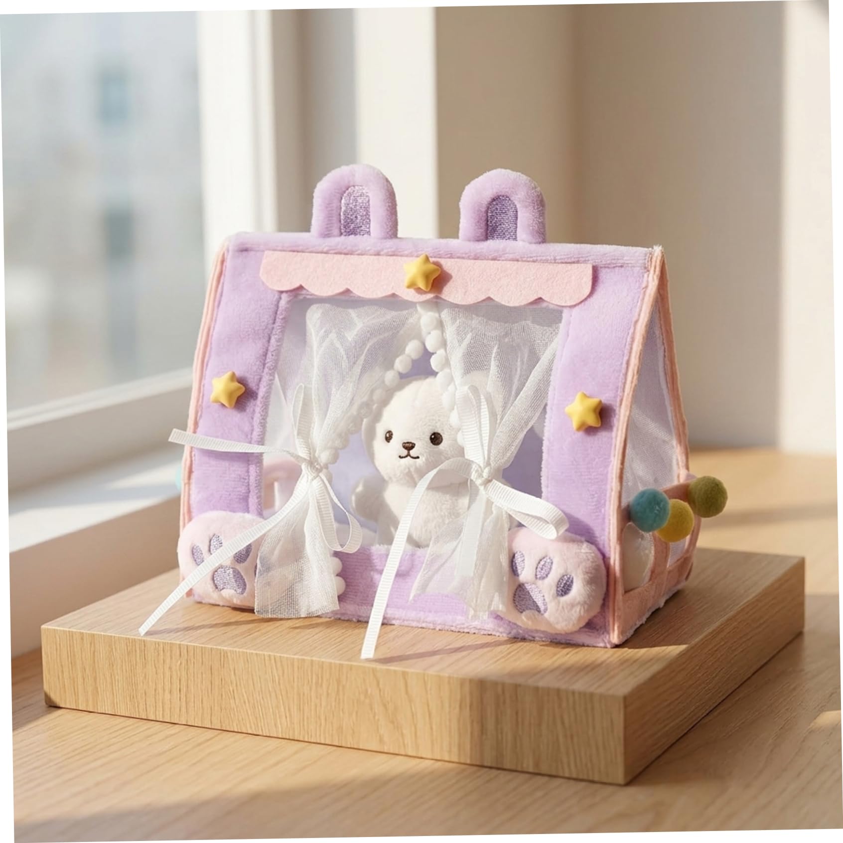 Berceau et lit de poupée pour bébé, Tente de poupée Adorable Faite à la Main avec Un Design rêve pour Exposition poupées, Jouet Berceau Miniature Confortable pour Accessoires Maison po