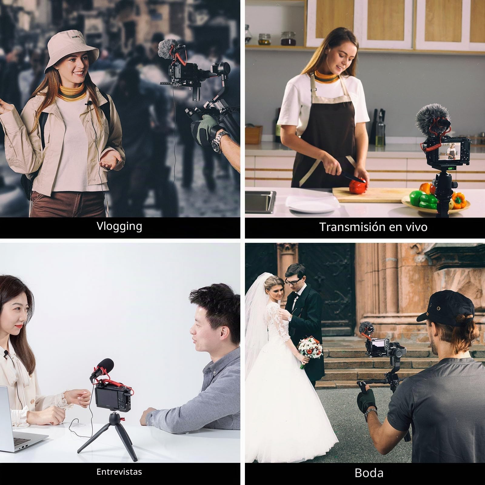 SMALLRIG Forevala S20 Micrófono de Escopeta Microphone con Shock Mount, Micrófono Dual con Pantallas Antiviento, para Videocámaras, para iPhone, para Teléfonos Móviles con Android - 3468