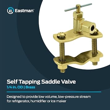 EZ-FLO 1/4 Inch (OD) Self Tapping Saddle Valve, Brass, 65801LF