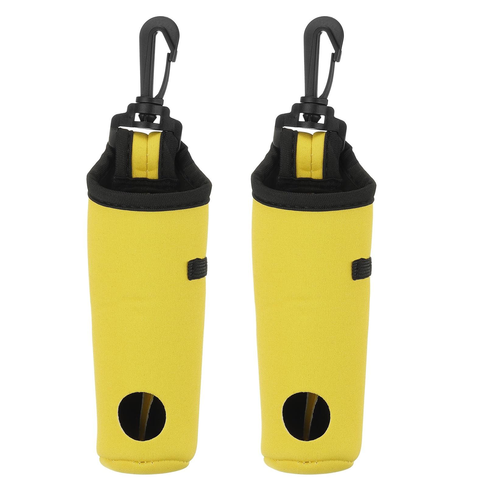 Uxcell 2 Pack Golf Ball Carry Bag, Waist-Mounted Storage Bag Neoprene Golf Tee Holder Pouch with Lightweight Hook for Men and Women, Yellow — image 1