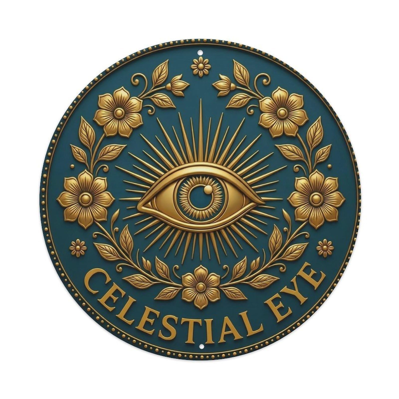 Vintage Celestial Eye Flower Zen Yoga Metal Tin Sign