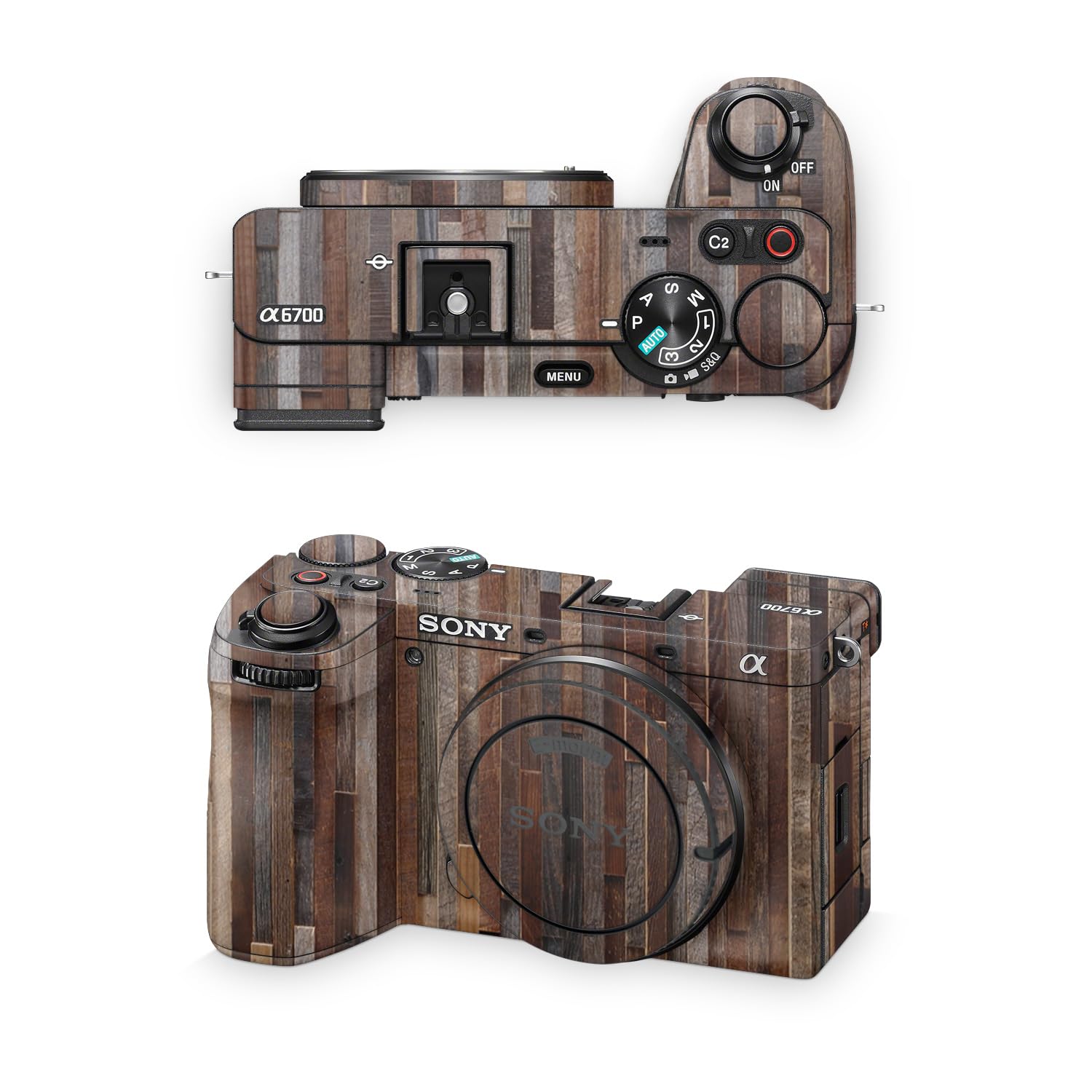 Camera Skin Compatible with Sony A6700 Mirrorless Camera (2023) - Woody - Premium 3M Vinyl Protective Wrap Decal Cover - Easy to Apply | Crafted in the USA by MightySkins
